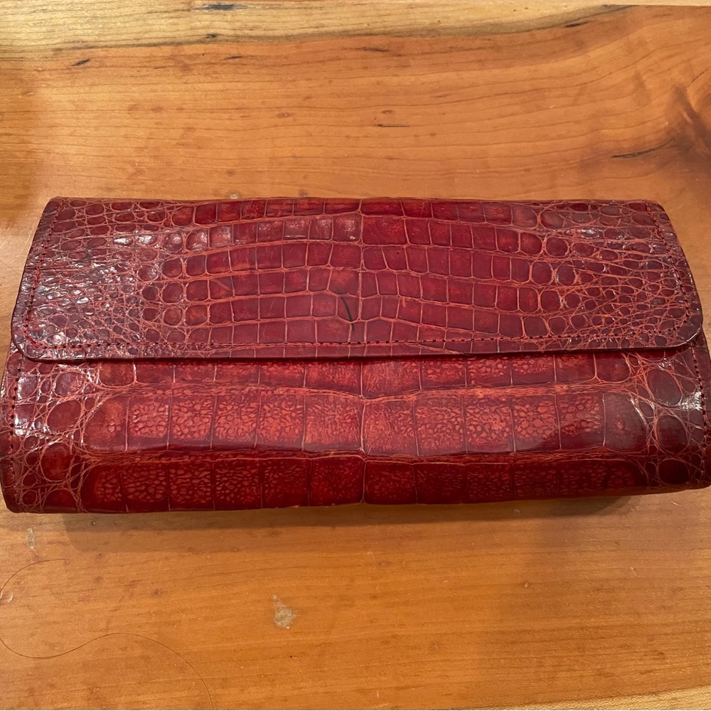 ANGELA ALVAREZ ‘Patricia’ Luxury Vintage Real Croc Clutch. Very Rare! VGUC. 🔥